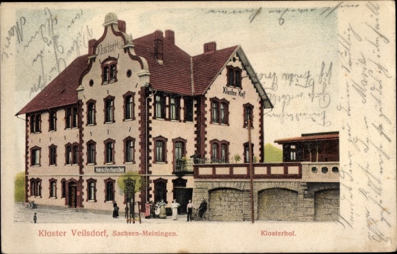 Postcard Veilsdorf in Thuringia, Hotel and Restaurant Klosterhof