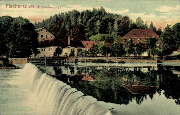 Ak Sachsenburg Frankenberg in Sachsen, Fischerschänke