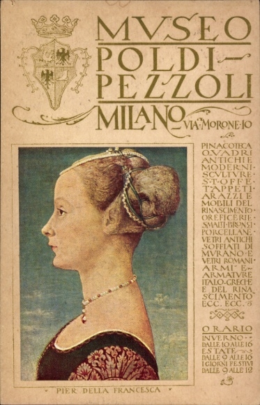 Künstler Ak Milano Mailand Lombardia, Museum Poldi Pezzoli, Pier della Francesca, Portrait