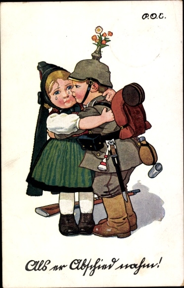 Artist Postcard Engelhard, POE, When he said goodbye