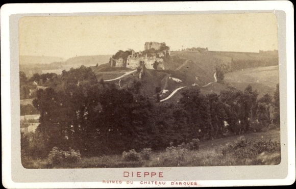 CdV Dieppe Seine Maritime, um 1870, Ruins of Chateau d&#39;Arques
