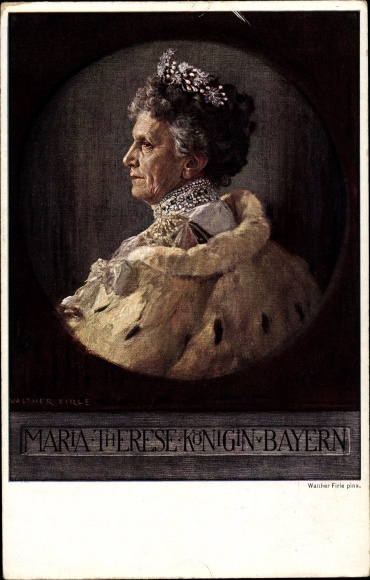 Artist PC Firle, Walther, Maria Therese, Queen of Bavaria, portrait