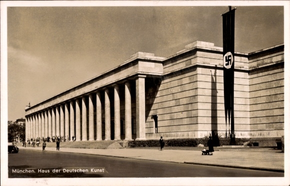 Postcard Munich, House of German Art, street side, HDK