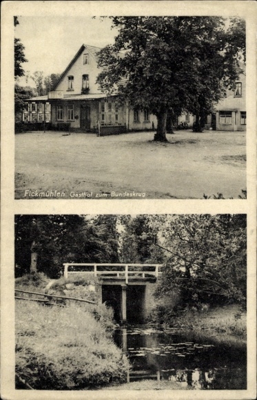 Postcard Fickmühlen Bad Bederkesa Geestland Lower Saxony, Gasthof zum Bundeskrug
