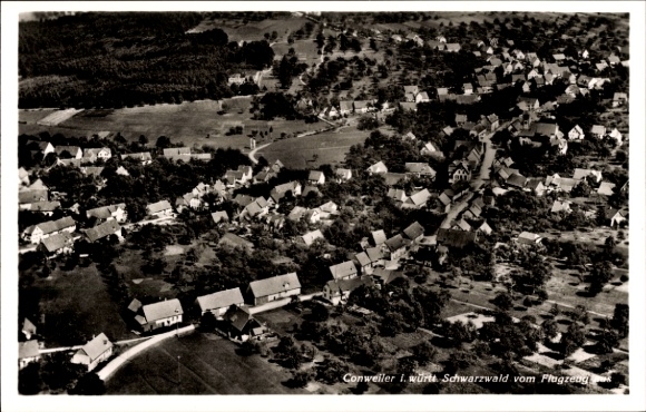 Postcard Conweiler Straubenhardt in the Enzkreis, aerial photograph