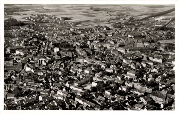 Postcard Kaiserslautern in the Palatinate, aerial view, many houses, city view, agricultural areas