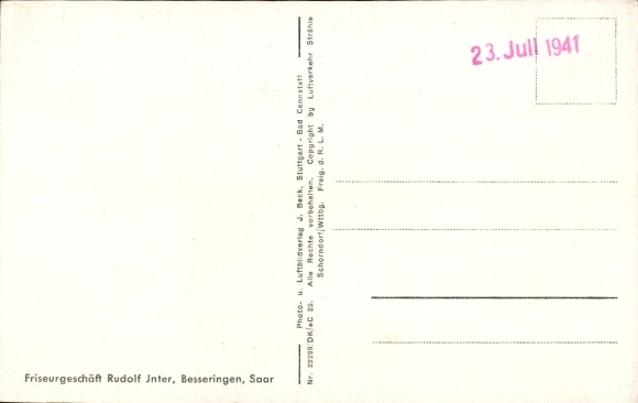 Postcard Besseringen Merzig Saar, aerial photograph