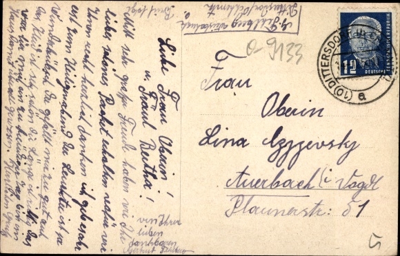 Ak Dittersdorf b. Chemnitz, Totale, Rathaus, Gasthof, Haus der Jugend