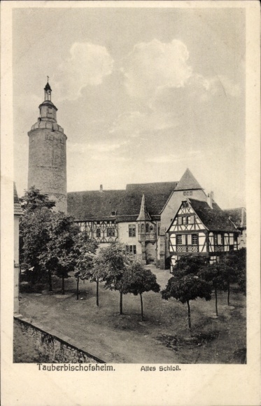 Postcard Tauberbischofsheim in Baden, all castle, buildings, trees