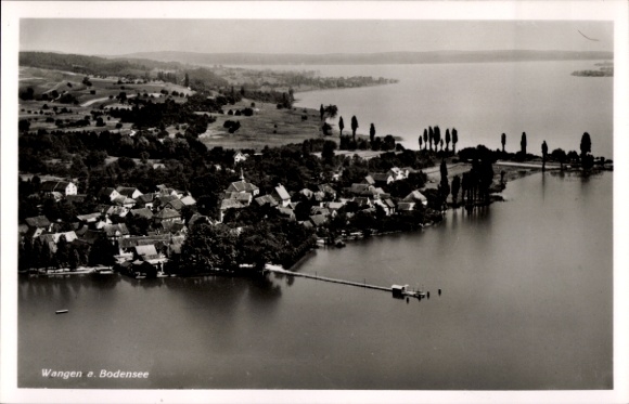 Postcard Wangen im Allgäu, aerial photograph