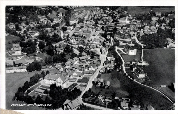 Ak Miesbach in Oberbayern, Fliegeraufnahme