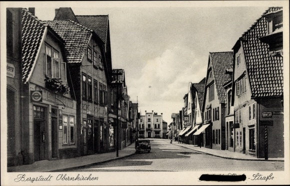 PC Obernkirchen in Schaumburg, part of the street, shops