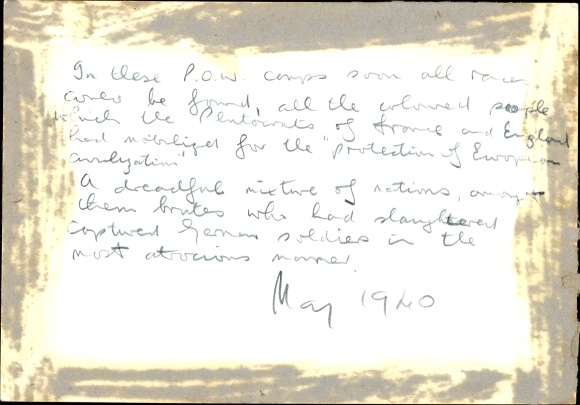 Photo German prisoner of war camp, May 1940