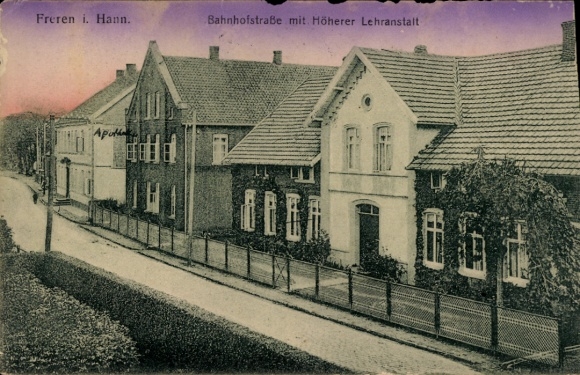 Ak Freren im Emsland, Bahnhofstraße, Höhere Lehranstalt,  Gebäude