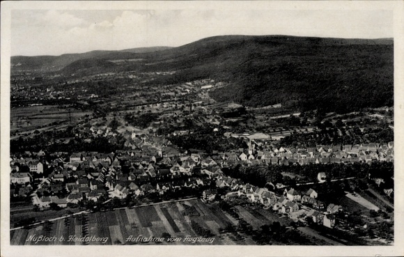 Postcard Nußloch Baden Württemberg, aerial photograph