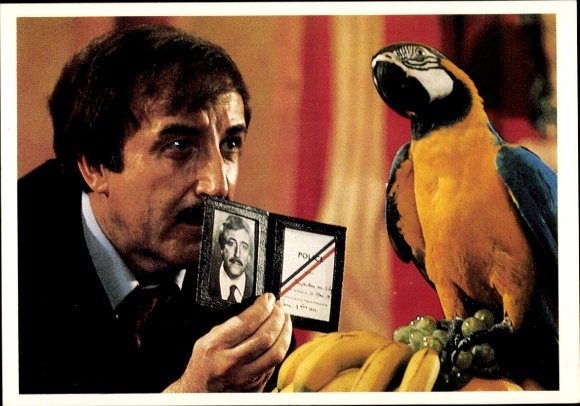 Postcard actor Peter Sellers and parrot Ara