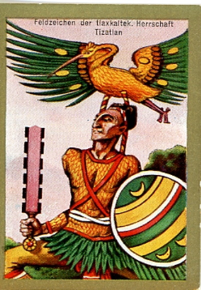 Collective image historical flags Image 75, standard of the tlaxkaltek. Dominion of Tizatlan, Mexico