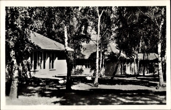 Ak Wustermark in Brandenburg, Olympisches Dorf, Wohnhäuser im Birkenwald