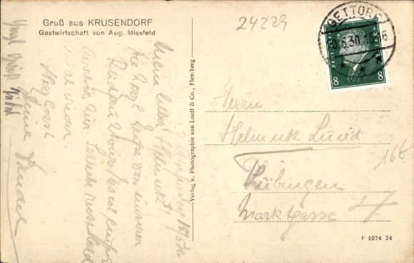 Ak Krusendorf Schwedeneck in Holstein, Inn Aug. Missfeld