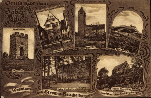 Postcard Cleebronn in Württemberg, Michaelsberg, Magenheim Castle, Güglingen, Sternenfels, Blankenhorn