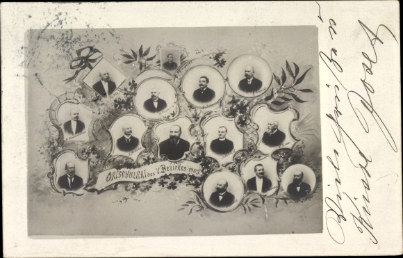 Ak Wien 5. Margareten Österreich, Ortschulrat des V. Bezirkes 1903, Frömel, Bruscha, Porzer, Rieder
