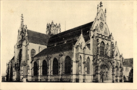 Ak Bourg en Bresse Ain, Eglise de Brou,  Monumente, schwarz-weiß Bild