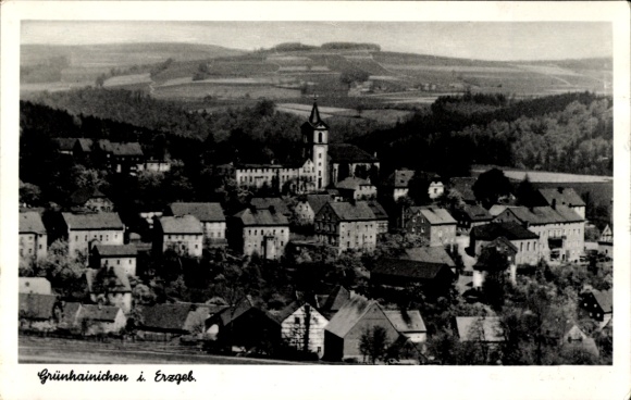 Postcard Grünhainichen in the Ore Mountains, general view