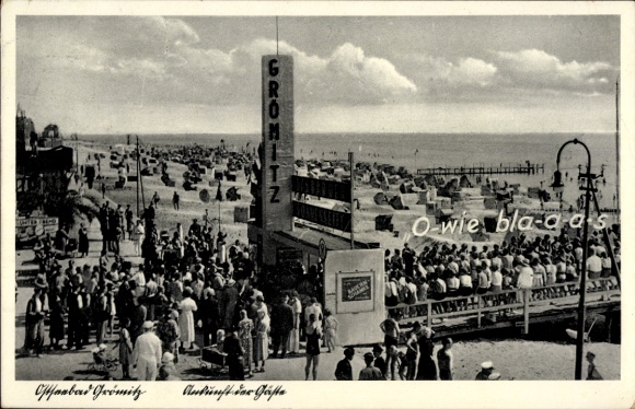 Ak Ostseebad Grömitz in Holstein, Ankuft der Gäste, Strand