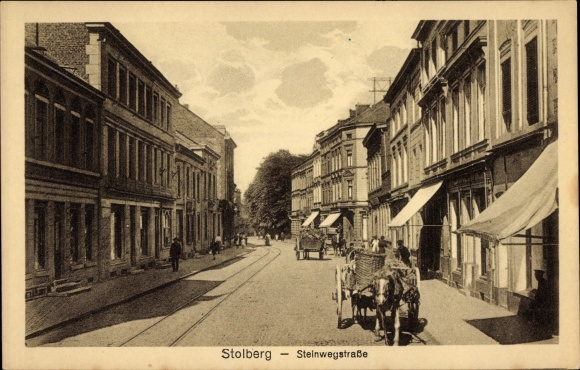 PC Stolberg in the Rhineland, Steinwegstrasse, wagon, business