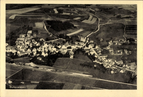 Postcard Buttenwiesen in Swabia, aerial photograph