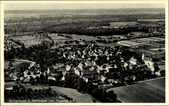 Postcard Steinenstadt Neuenburg am Rhein Baden, aerial photograph