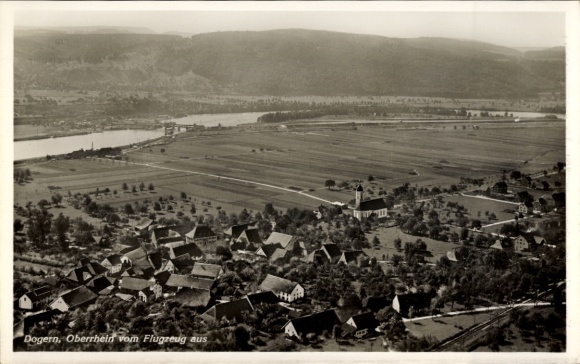 Postcard Dogern am Rhein, aerial photograph