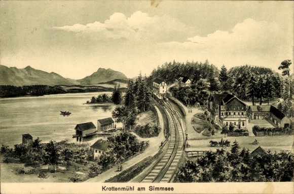 PC Krottenmühl Söchtenau am Simssee Upper Bavaria, tracks, partial view