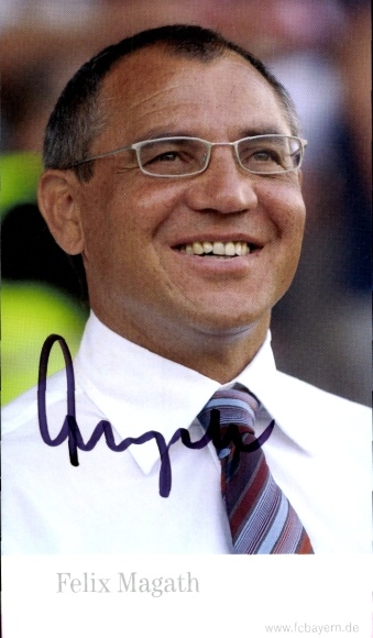 Autograph card head coach Felix Magath, FC Bavaria Munich, autograph