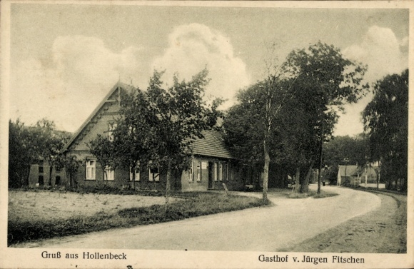 Ak Hollenbeck Harsefeld in de wijk Stade, Gasthof Jürgen Fitschen, uitzicht op straat