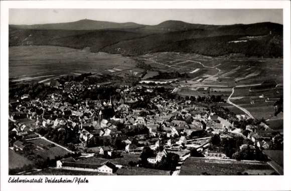 Postcard Deidesheim in the Palatinate, aerial photograph