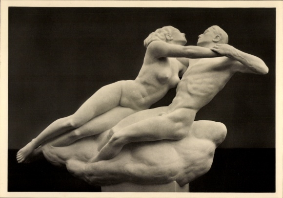 Postcard sculpture by Josef Thorak, Francesca da Rimini, HDK 553, Photo Hoffmann
