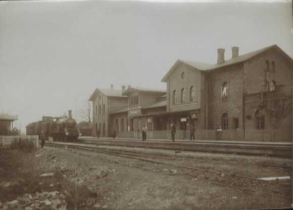Original photo Salzbergen in Emsland, train station, locomotive, around 1900