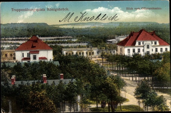 Postcard Königsbrück in Upper Lusatia, military training area, view from the officers&#39; mess