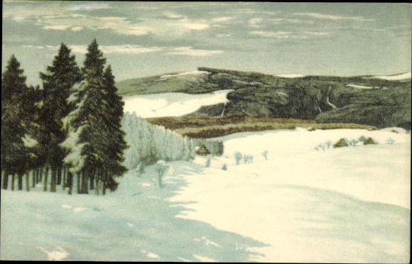 Set of 10 PCs in envelope, Friedrich Iwan, Giant Mountains Series 2