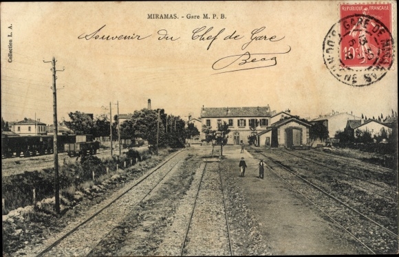 Postcard Miramas Bouches du Rhône, La Gare