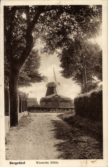 Ak Hamburg Bergedorf, Wentorfer Mühle