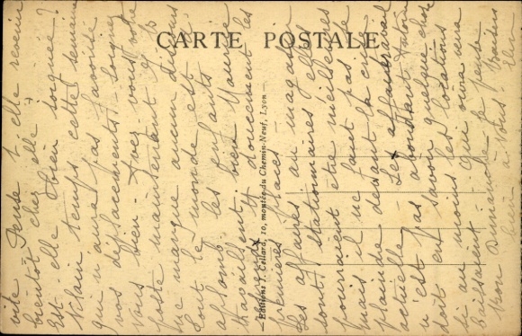 Postcard Lyon Saint Jean Rhône, landslide, building