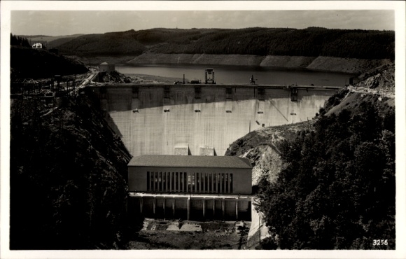 Postcard Hohenwarte Thuringia, Saale Dam, dam wall, power house