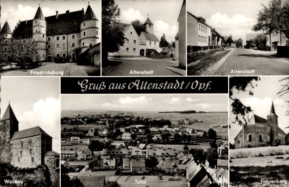Ak Altenstadt bei Vohenstrauß Oberpfalz, Friedrichsburg, Waldau, Fahrenberg, Panorama