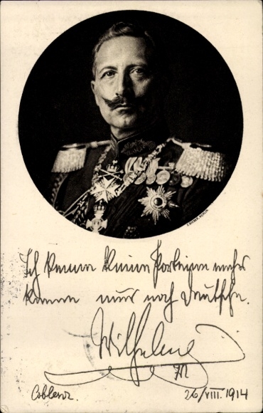 Postcard Kaiser Wilhelm II., Portrait, I no longer know any parties, quote 1914