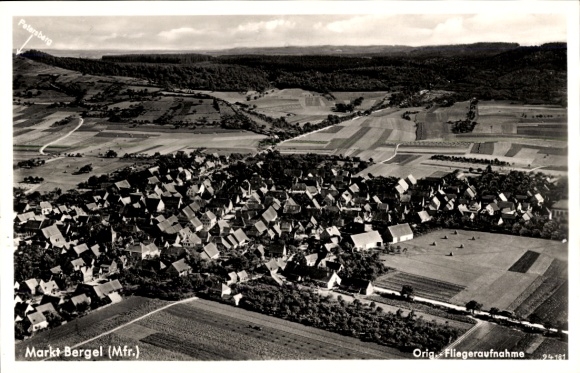 Postcard Marktbergel Middle Franconia, aerial photograph