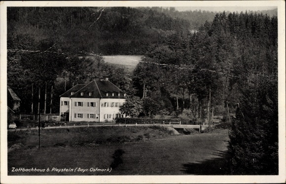 Ak Pleystein in der Oberpfalz Bayern, Blick auf das Zottbachhaus im Zottbachtal