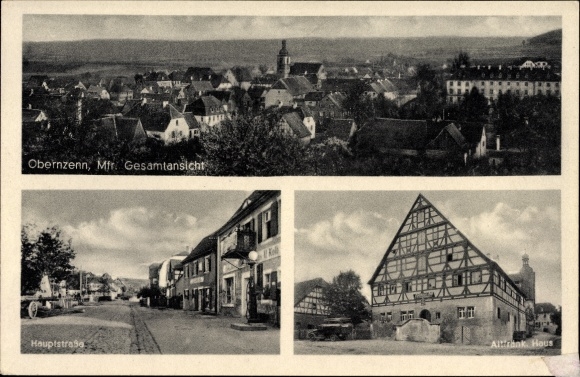 PC Oberzenn in Middle Franconia, city views, main street, old Franconian house