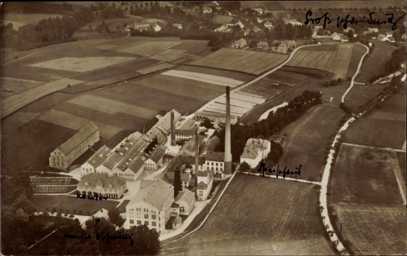 PC Großschweidnitz in Saxony, Duncan&#39;s linen industry, aerial photo